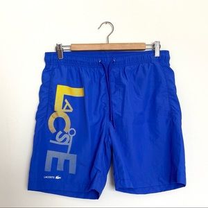 LACOSTE Blue Swim Lined Trunks